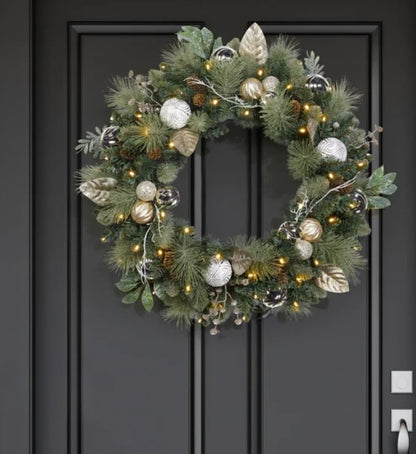 30" Pre-lit LED Decorated Artificial Wreath- Retail $60