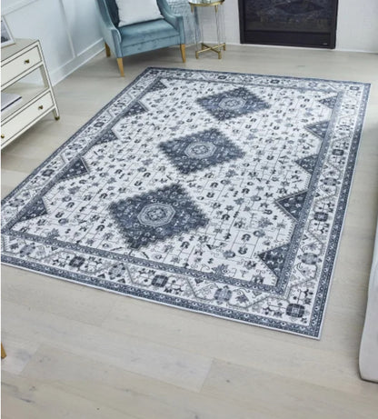 Wyatt & Ash Washable Washable Indoor Area Rug, Cyỷus- Retail $59