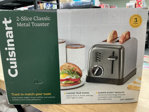 Cuisinart 2-Slice Classic Toaster - Black Stainless Steel - CPT-160BKSP1: Bagel & Reheat Options, Self-Centering Slots