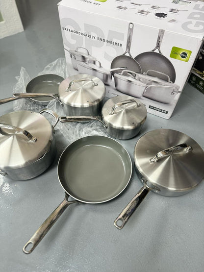 GreenPan GP5 Ceramic Non-Stick Stainless Steel 10-piece Cookware Set- $400