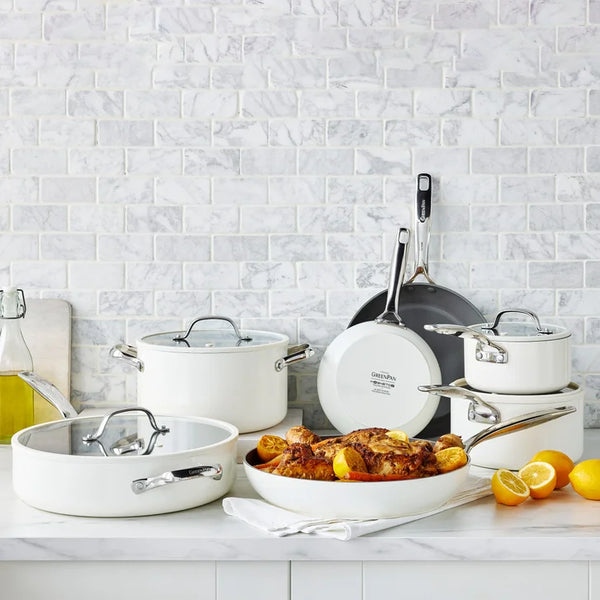 GreenPan Eras White Ceramic Non-Stick 11-piece Cookware Set