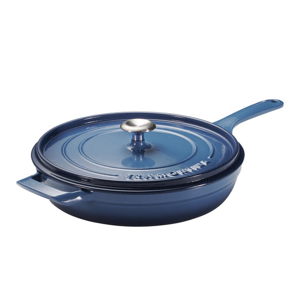 Tramontina 12" Enameled Cast Iron Skillet with Lid, Assorted Colors