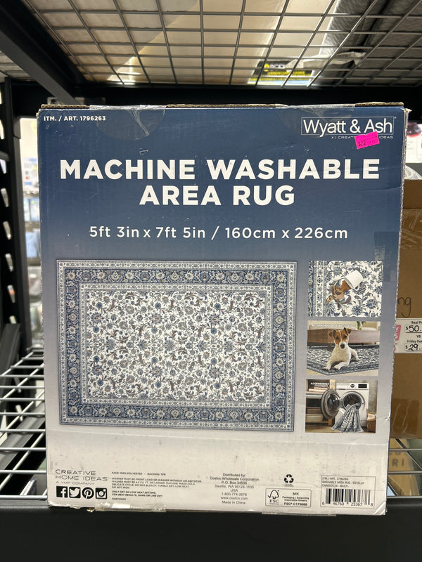 Wyatt & Ash Machine Washable Chenille Area Rug 5'3" x 7'5"
