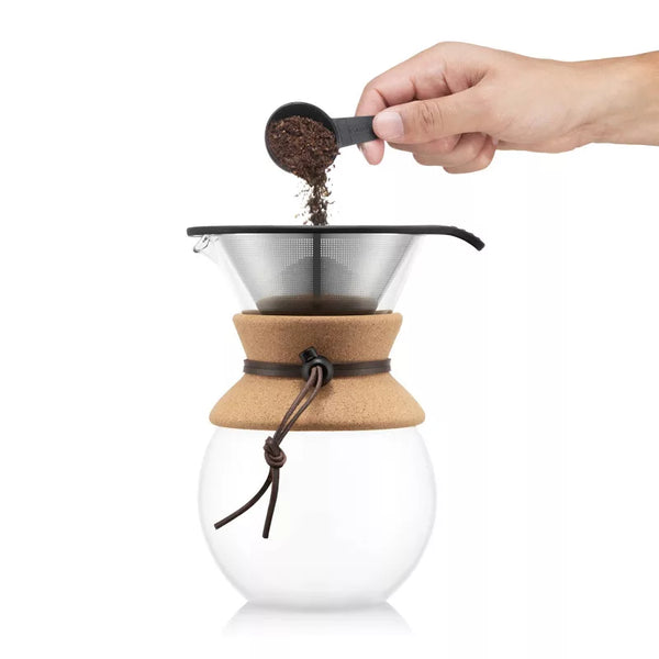 Bodum 8 Cup 34oz Pour Over Coffee Maker: Permanent Screen Filter, Cool Touch Handle, Dishwasher Safe