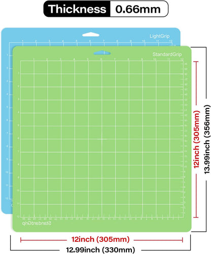 Cutting Mat for Cricut Maker 3/Maker/Explore 3/Air 2/Air/One 4 Pack 12x12 Standard/Light