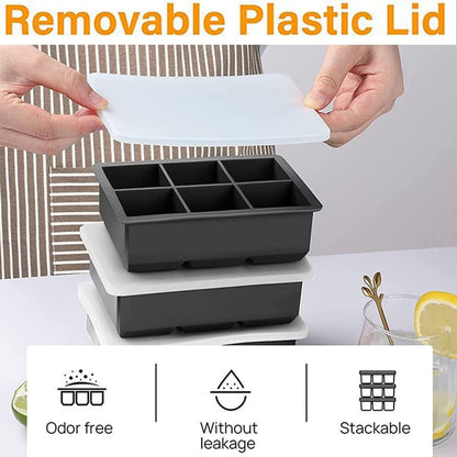 Ice Cube Trays, Suitable for Cocktails & Bourbon, Reusable & BPA Free