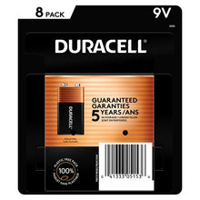 Duracell Alkaline Batteries 9 Volt 8 Pack Carded
