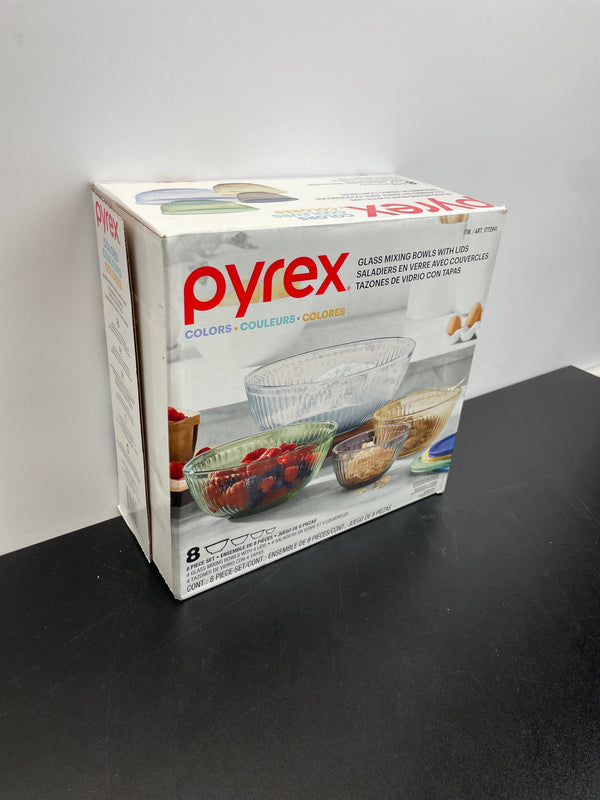 Pyrex 8-piece Tinted Glass Mixing Bowls