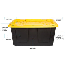 Greenmade Storage Bin with Red or Yellow Lid, 27 Gallon