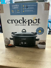 Crock-Pot 6qt Cook & Carry One Touch Programmable Slow Cooker Matte Black: Locking Lid, Removable Stoneware Pot