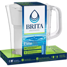 Brita Water Filter 6 Cup Denali Water Pitcher Dispenser - White: Easy-Fill Lid, Electronic Indicator