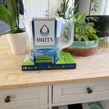 Brita Water Filter 6 Cup Denali Water Pitcher Dispenser - White: Easy-Fill Lid, Electronic Indicator