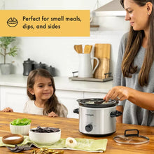 Crock-Pot 2qt Manual Slow Cooker - Stainless Steel: 3 Settings, Reheat & Warmer, Stay-Cool Handles, Dishwasher-Safe Parts