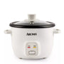 Aroma 4 Cup Pot Style Rice Cooker White: Nonstick, Stay-Cool Handles, 1 Setting, 250W, Includes Glass Lid & Manual