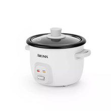 Aroma 4 Cup Pot Style Rice Cooker White: Nonstick, Stay-Cool Handles, 1 Setting, 250W, Includes Glass Lid & Manual
