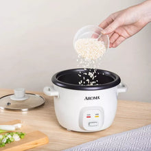 Aroma 4 Cup Pot Style Rice Cooker White: Nonstick, Stay-Cool Handles, 1 Setting, 250W, Includes Glass Lid & Manual