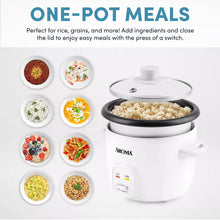 Aroma 4 Cup Pot Style Rice Cooker White: Nonstick, Stay-Cool Handles, 1 Setting, 250W, Includes Glass Lid & Manual