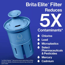 Brita Water Filter 10-Cup Tahoe Water Pitcher Dispenser with Elite Water Filter - White: Easy-Fill Lid, Electronic Indicator