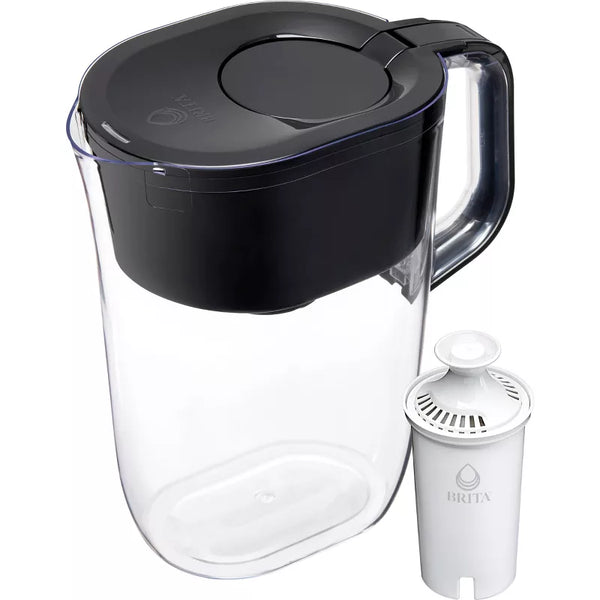 Brita Water Filter 10-Cup Tahoe Water Pitcher Dispenser - Black: Easy-Fill Lid, Electronic Indicator