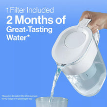 Brita Water Filter 10-Cup Tahoe Water Pitcher Dispenser - Black: Easy-Fill Lid, Electronic Indicator