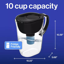 Brita Water Filter 10-Cup Tahoe Water Pitcher Dispenser with Elite Water Filter - Black: Filters Odors, Lead, Mercury