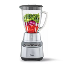 Oster 2-in-1 One Touch Blender - Stainless Steel: Glass Jar, 6 Speeds, Smoothies, Ice Crush, Dishwasher-Safe Parts