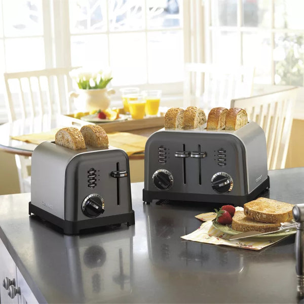 Cuisinart 2-Slice Classic Toaster - Black Stainless Steel - CPT-160BKSP1: Bagel & Reheat Options, Self-Centering Slots