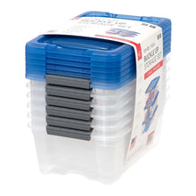 IRIS 12.9 Quart Buckle Up Storage Bin, 6-pack Blue