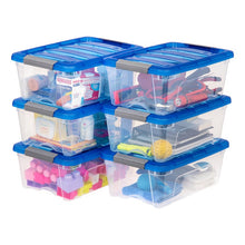 IRIS 12.9 Quart Buckle Up Storage Bin, 6-pack Blue