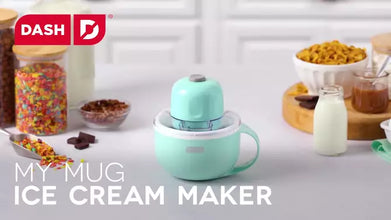 Dash My Mug Ice Cream Maker: Electric Machine, 1-Quart Capacity, Hand Wash, 20-Minute Cycle, Blue, 12W, 4-Piece Set (Please be advised that sets may be missing pieces or otherwise incomplete.)
