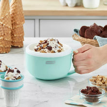 Dash My Mug Ice Cream Maker: Electric Machine, 1-Quart Capacity, Hand Wash, 20-Minute Cycle, Blue, 12W, 4-Piece Set (Please be advised that sets may be missing pieces or otherwise incomplete.)
