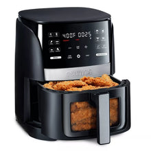 Gourmia 6qt Digital Window Air Fryer with 12 Presets & Guided Cooking Black: Stainless Steel