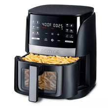 Gourmia 6qt Digital Window Air Fryer with 12 Presets & Guided Cooking Black: Stainless Steel