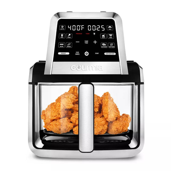 Gourmia 7-Qt. Fry ‘N Fold Digital Air Fryer with 10 Presets & Guided Cooking - Black: Stainless Steel, 1500W, Dishwasher-Safe
