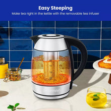 Chefman 1.8L Rapid-Boil Kettle with Keep Warm and Tea Infuser - Stainless Steel: Electric Water Boiler, 1500W, Silver