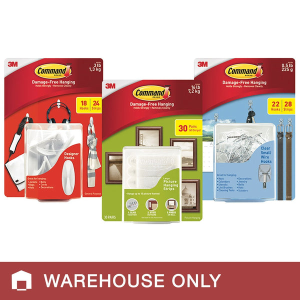 3M Command Hanging Hooks or Strips Variety Pack