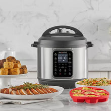 Instant Pot 6qt 9-in-1 Pressure Cooker Bundle: Exclusive Bonus Silicone Pan with Lid, Rice & Multi Cooker, Stainless Steel