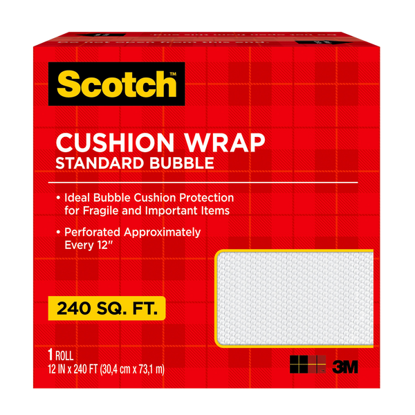 Scotch Bubble Cushion Wrap in Dispenser Box, 3/16" Thick, 12" x 240'