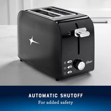 Oster 2-Slice Toaster With Extra-Wide Slots Black/Stainless Steel: Bagel Maker, 800W, Spot Clean, 1-Year Warranty
