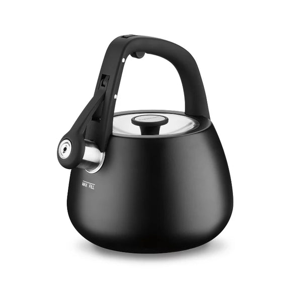 Cuisinart 2qt Stainless Steel Stovetop Kettle Matte Black CKS-25MBK: Whistling Tea Kettle, Large Handle, Flip-Up Spout