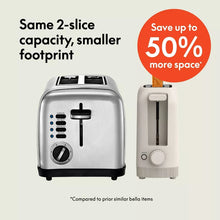bella 2-Slice Slim Toaster Oatmilk: Metal, 900W, Compact Beige Design, Spot Clean, 14.88