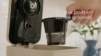 bella Single-Serve Coffee Maker Oatmilk: Drip Pod Coffee Maker, 14 oz Capacity, Automatic Shut-Off, Removable Drip Tray