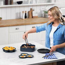 Gourmia Reusable 3pc Silicone Air Fryer Accessory Set with Basket Liner, Egg Bites Mold & Muffin Pan: Dishwasher-Safe, Hand Wash, Black, 1.49 lbs