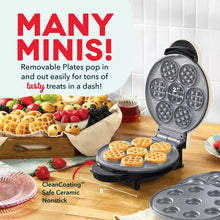 Dash MultiMaker Treat Maker System with Waffle Bite, Mini Donut, & Mini Cupcake Plates Cream: Nonstick, 7 Cavities, 800W