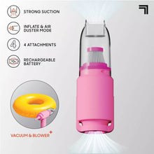 Sharper Image Dual Air Cordless Vacuum and Blower Pink