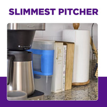 PUR Water Filter 8 Cup Slim Design Compact Water Pitcher Dispenser with 1 Fast Water Filter Violet