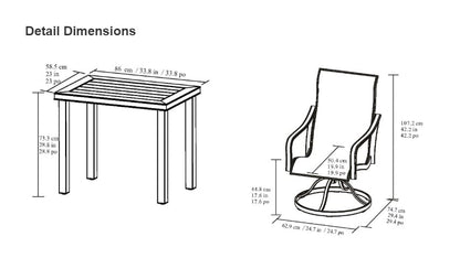 Agio Alki 3-piece Outdoor Sling Cafe Set- Retail $500