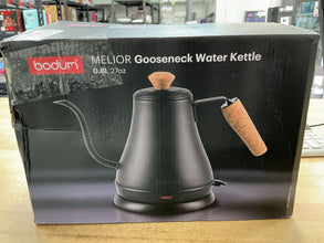 Bodum 27oz Melior Goose Neck Electric Water Kettle Matte Black: Stainless Steel Tea Kettle with Ergonomic Handle, 1000W