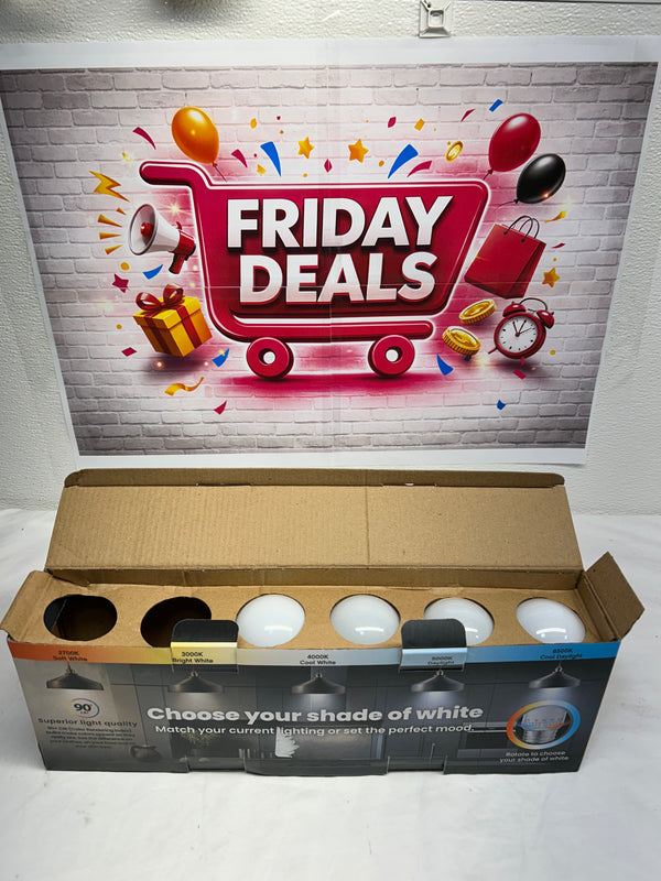 Feit Electric 60W 5-CCT Omni Glass LED Light Bulb 6 Pack