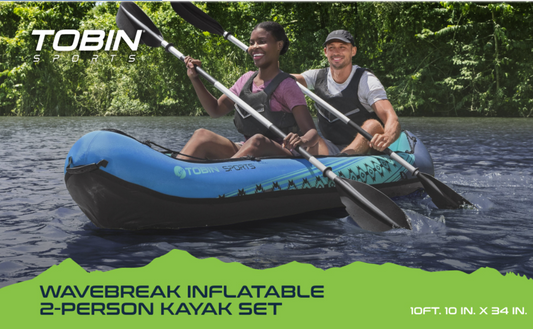 Tobin Sports Wavebreak Inflatable 2-person Kayak - Retail $220